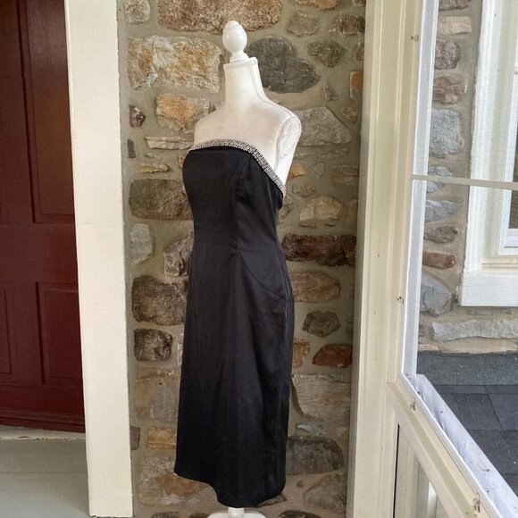 NWT Ieena for Mac Duggal FITTED JEWELED STRAPLESS MIDI DRESS $358 Womens Sz 10 - Picture 8 of 12